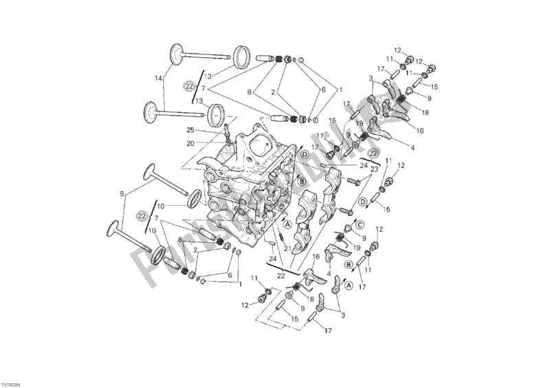 Todas las partes para Culata Horizontal de Ducati Superbike 848 USA 2010